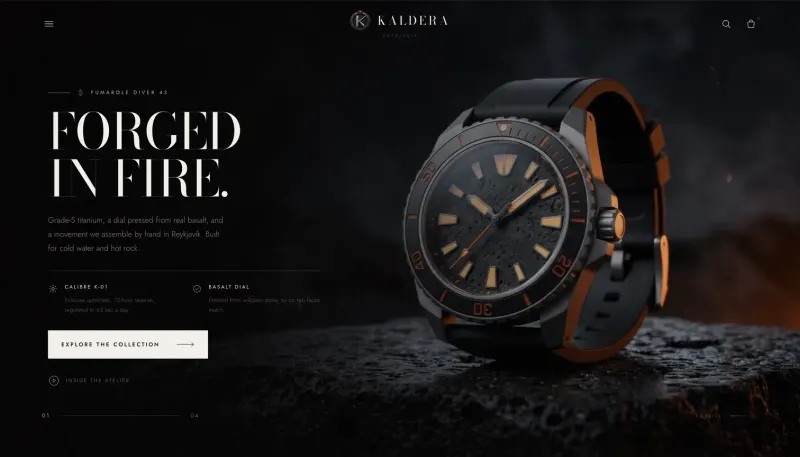 Kaldera Reykjavík — project screen