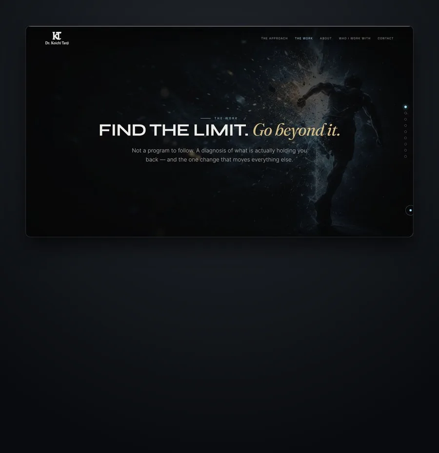 Dr. Koichi Tanji website homepage, shown inside a dark mount